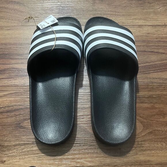 Adidas Adilette Aqua Comfort Slides Unisex Mens Size 9 Women Size 10 Black White main image 6